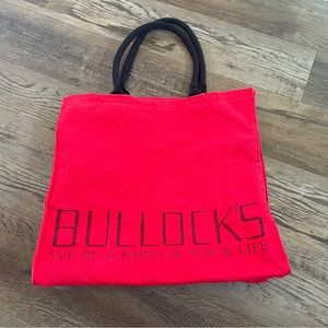 Rare vintage Bullocks red shopping bag
